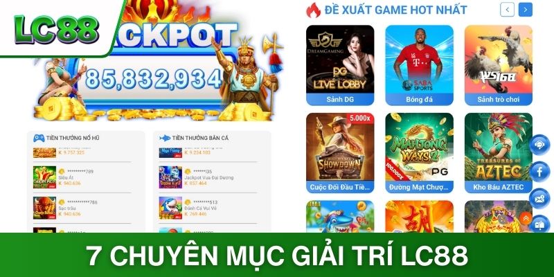 7 chuyên mục giải trí tại LC88
